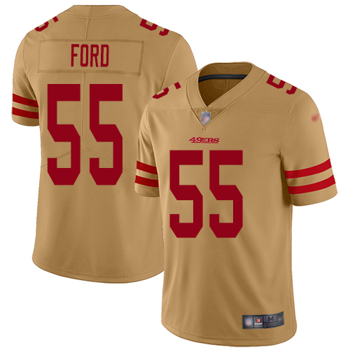 San Francisco 49ers Limited Gold Men Dee Ford NFL Jersey #55 Inverted Legend->youth nfl jersey->Youth Jersey
